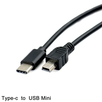 30cm USB Type C 3.1 Vīriešu Mini USB 5 Pin B Male Plug Converter OTG Adapteri Izraisīt Datu Kabelis Macbook Mobilo