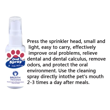 30ML Pet Elpas Atsvaidzinātājs Aerosols Suņu Kaķu Zobu Tīrītājs Veselīgu Aprūpes Zobu Dezodorants Attieksmi Smaku Noņēmēji Nav toksisks