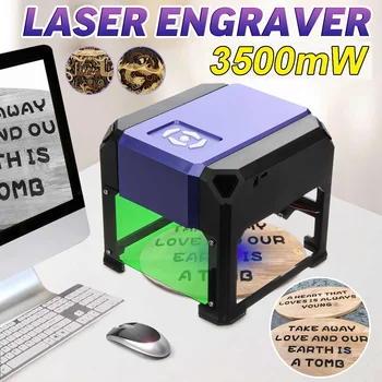 3500 mW Lāzera Graviera Wifi DIY Logo Zīmes Printer Cutter Lāzera Gravēšanas Mašīnas Griešanai Mājas Lietošanai WIN Mac Lāzera Graviera