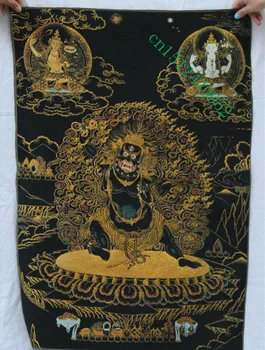 36 collu Tibetas Budisma Zīda izšuvumi Mahakala Dusmīgs Dievs, Thangka Krāsošana Sienas
