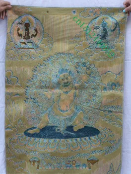 36 collu Tibetas Budisma Zīda izšuvumi Mahakala Dusmīgs Dievs, Thangka Krāsošana Sienas