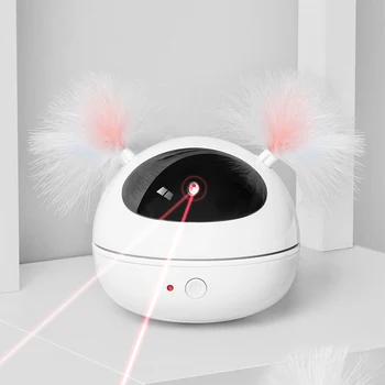 360 Grādu Automātiskā Kaķis Bumbu Rotaļlietas, Interaktīvo Smart Teasing Pet LED Lāzera Smieklīgi Elektronisko Pet Visiem Kaķiem