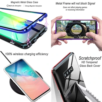 360 Pilnīgu Aizsardzību Magnētisko Case For Samsung Galaxy A71 A51 A70 A50 A31 M31 A11 A30 A7 A40 A41 M21 A8 A9 A10 2018 Dubultā Stikla