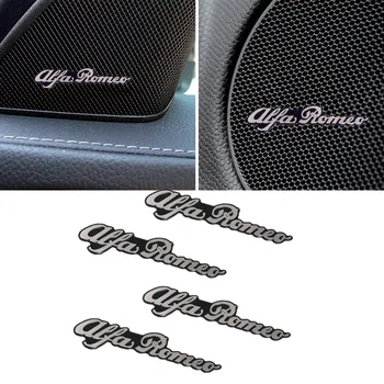 3D Auto Stils Uzlīmes, Alumīnija Emblēma interjera Skaļruņu audio Žetons par Alfa Romeo 156 159 147 8C 4C Giulietta Mito Giulia