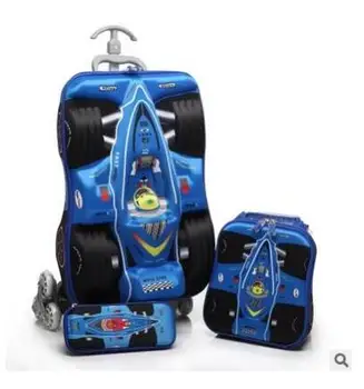 3D Bērnu ratiņiem, čemodāns, Soma Bērnu ratiņu Soma schoo Bērniem Ritošā bagāžas Koferis zēniem Studentu Ritošā Somas ar riteņiem