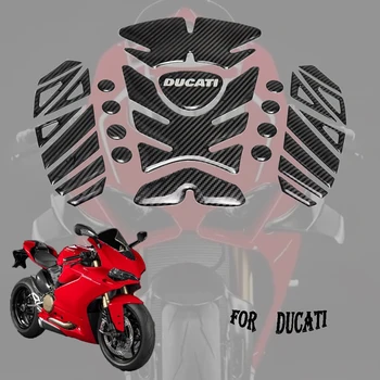 3D Carbon Look Motociklu Tvertne Pad Aizsargs Decal Uzlīmes Lietā par DUCATI Monster 696 796 S4R 1200 1100 821