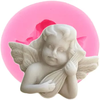 3D Cherub Angel Baby Silikona Veidnes Kūku Cilindrs Pomādes Kūka Dekorēšanas Instrumentiem, Ziepes, Sveķi, Māla Konfektes, Šokolādes Gumpaste Veidnes