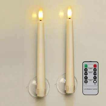 3D Dakts Flameless Logu Sveces Ar Tālvadības & Taimeris Ziemassvētku Dzimšanas dienu LED Konusu Sveču Gaismā Restorānā Apdare 3PCS