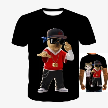 3d Dzīvnieku Drukas Vīriešu Ikdienas Tshirt Dīvaini, Hip-Hop Harajuku Stils T Krekls Hip Hop Pāri Modes Lielgabarīta T-Krekls Apģērbi
