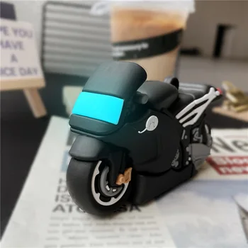 3D Gaismas Atdzist Motociklu Silikona Austiņas Gadījumā Par Apple Airpods 1 2 Pro Gadījumos seguma Gaisa Pākstis Earburd Būtiska