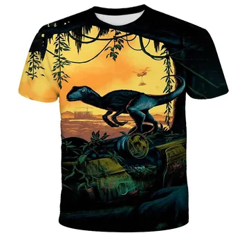 3D Iespiesti Jurassic Park T Krekls Bērniem Smieklīgi Gadījuma Dinozauru Pasaule T-krekls Vasaras Topi Tees Bērniem, Zēns, Meitene Drēbes Atdzist Tshirt