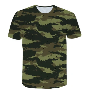 3D Maskēties Drukāt Vīriešu T-krekls Vasaras O-veida kakla Īss Piedurknēm Krekls Skolā, Militārās Mācības Top XXS-6XL Lielgabarīta Apģērbu