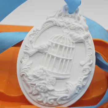 3D Ovālas Formas Ģipša, Māla Kulons Veidnes Putnu Būris Ziepes Pieņemšanas Amatniecības Ģipša Karājas Pelējuma DIY Silikona Māla Pelējuma