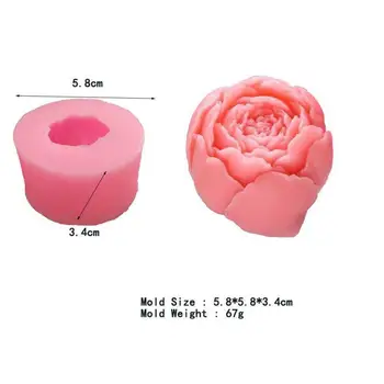 3D Rose Puķu Aromterapijas Sveču Silikona Veidnē DIY Kūku Cepšanas Apdare Rose Puķu Silikona Veidnē Piederumi, Ziepes, Pelējuma