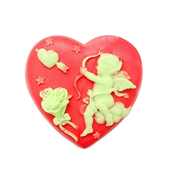 3D Sirds Rozes Formas Riņķa Sīkfailus, Karamele Šokolādes Pelējuma Kāzu Valentīna Dienā Reljefs Mīlestības Vainagu Sveces, Ziepes, Pelējuma