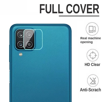 3in1 Soft Case For Samsung Galaxy A02 A12 A 02 12 Ekrāna Aizsargs, Rūdīta Stikla un Kameras Objektīvs Bruņu Plēves Vairogs Atpakaļ Cove