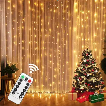 3M LED Pasaku Gaismas Vainags Aizkaru Lampas Tālvadības pults USB String Gaismas Vainags Ziemassvētku Kāzu Dekori Mājas Ātra Piegāde