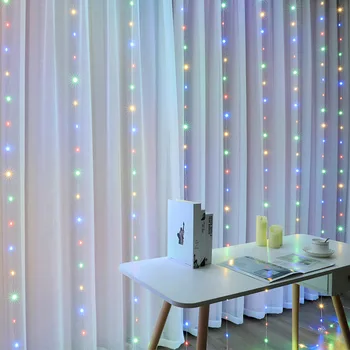 3M LED Pasaku Gaismas Vainags Tālvadības Aizvara Lampiņa USB String Gaismas vainags pie loga Ziemassvētku Rotājumi Mājās