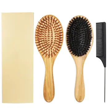 3pcs Koka Hairbrush Kopu Airi atdaloša viela Suku Anti-static Masāžas Ķemme Vīriešiem, Sievietēm, Bērniem EY669