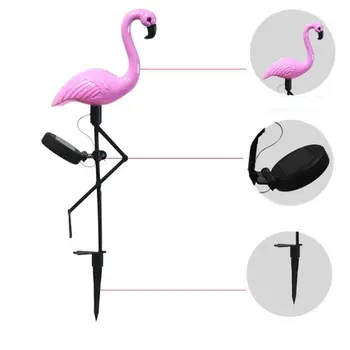 3PCS Led Flamingo Ūdensnecaurlaidīga Saules Zālienu Gaismas Āra Dārza Dekorēšana Gaismas Dārzs Grīdas Ar Ainavu Gaismas
