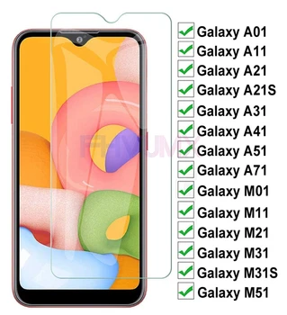 3pcs Rūdīta Stikla Samsung Galaxy A01 A11 A21 A31 A41 A51 A71 Ekrāna Aizsargs, Stikla M01 M11 M21 M31 aizsargplēvi Gadījumā