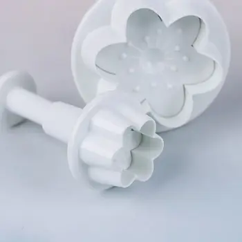 4 gab./komplekts Persiku Zieds Forma, Plastmasas Sīkdatni Griezēji Ziedu Sērijas Mīklas Cepums Pelējuma Virzuli Kūka Dekorēšanas Instrumentiem