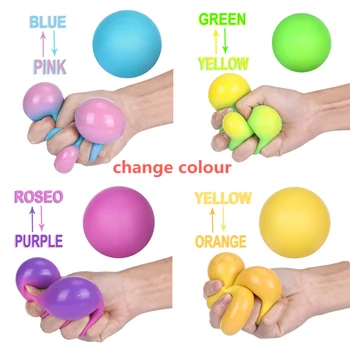 4 Krāsu Globbles Stresa Bumbas, Fidget Rotaļlietas Mainīt Krāsu Spiešanas Bumbiņas Antistresa Juguetes Spēle Rotaļlieta Bērniem, Pieaugušajiem Squishy