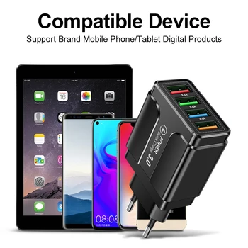 4 Porti USB Lādētāju Ātri Uzlādēt 3.0 iPhone 11 8 Xiaomi mi 10 Samsung, Huawei Planšetdatoru, Portatīvo Sienu Mobilo Telefonu Fast Charger