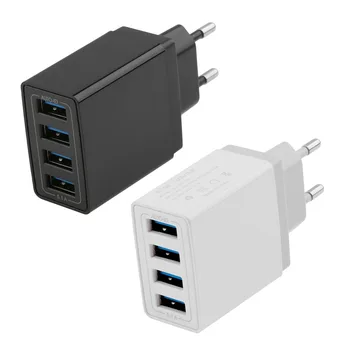 4 Portu USB Lādētājs Adapteris 5V ES Plug Mobilo Telefonu Universālo USB Travel Lādētāju Ar Indikatoru ES / ASV Plug Vairāku Ostas
