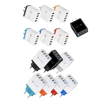 4 USB Ports Krāsains Ceļojumu Lādētājs Uzlādes Vadītājs Indukcijas Lādētāju, USB Quick Mobilā Tālruņa Lādētājs, Telefona Adapteri