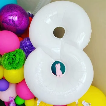 40inch Milzu Baltā Numuri, gaisa Baloni Milzīgu Dzimšanas dienas svinības Piegādēm, Folija Hēlija Digitālo Balonu 0 -9 Numer Ballons Var Izdarīt Rakstīt