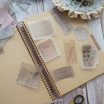 40pcs Washi Papīra, kas Izgatavots Biļetes No Jaunumi Papīra Stilu Papīra Uzlīmes Scrapbooking DIY Dāvanu Iesaiņojums, Etiķetes, Apdares Frāze
