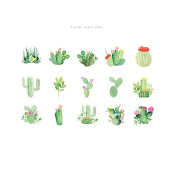 45pcs Jauki Mīkstus Uzlīmju Komplekts Mini Zaļo Augu Kaktusu Sulīgs Uzlīme DIY Līmi Apdarei Dienasgrāmata Grāmatu, Albumu F398