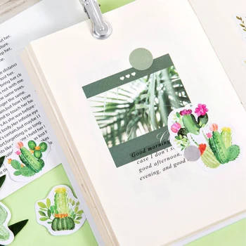 45pcs Jauki Mīkstus Uzlīmju Komplekts Mini Zaļo Augu Kaktusu Sulīgs Uzlīme DIY Līmi Apdarei Dienasgrāmata Grāmatu, Albumu F398