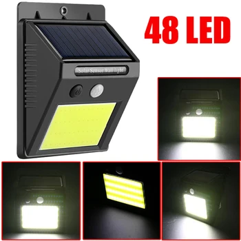 48/30 LED Saules Enerģijas Āra LED Ielas Sienas Lampas PIR Kustības Sensoru Dārza Drošības Lampas Ūdensizturīgs IP65 Bezvadu Sienu Apgaismojums, i