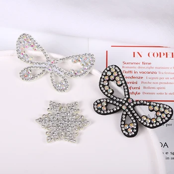 4gab 3D Butterfly Snow Rhinestone Plāksteris Vairumtirdzniecības Apģērbu Ielāpus Apģērbu Gudrs Plāksteris Appliques