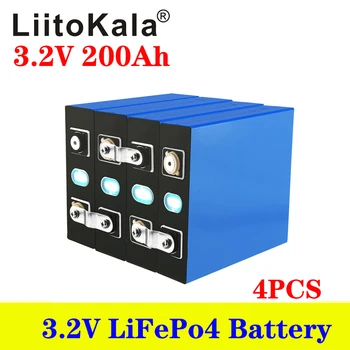 4gab LiitoKala 3.2 V 200Ah Lifepo4 Akumulators 12V 24V 200AH Šūnu Litija Dzelzs Fosfāta Saules ES ASV Krievija Ātra Piegāde Nodoklis