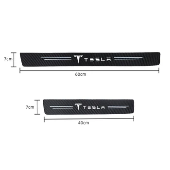 4gab PU Ādas Automašīnas Durvju Sliekšņa Aizsardzības Anti Scratch Uzlīme Apdare Modifikācijas Tesla Modelis 3 Modelis S Model X