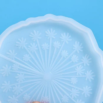 4gab Spīdīgu Pieneņu Kalniņi Silikona Sveķu Veidnes Apaļas Ziedu Formas Sveķu Lējuma DIY Kausa Mats Pelējuma