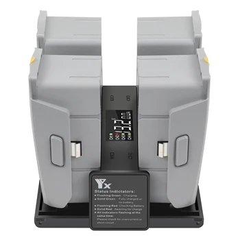 4in1 Lādētāju, Akumulatoru DJI Mavic Air 2/2S Uzlādes Hub Portatīvo Smart Viedo LED Dūkoņa Mavic Air2/2S Bateriju Lādētāju