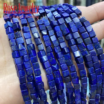 4mmx4mm Dabas Lapis Lazuli Laukumā krellītēm Zaudēt Distances Krelles Rotaslietas Pieņemšanas Fit Diy Aproce Piederumi 15