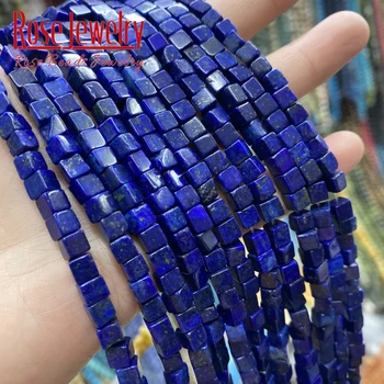 4mmx4mm Dabas Lapis Lazuli Laukumā krellītēm Zaudēt Distances Krelles Rotaslietas Pieņemšanas Fit Diy Aproce Piederumi 15