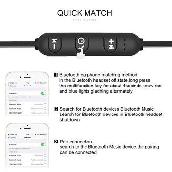 5.0 Bezvadu Bluetooth Austiņas Fone de ouvido Neckband Stereo Austiņas Mobilo Sporta Earbuds Austiņas Ar Mic Visiem Tālruni