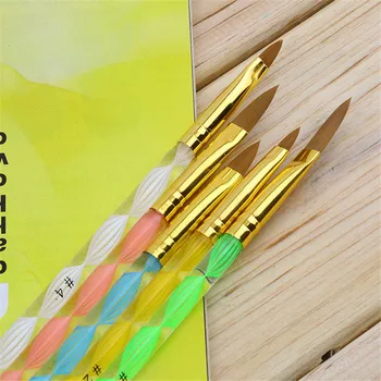 5 Gab./Komplekts Nail Art Brush Tool Akrils UV Gēla Veidotāju Glezniecības, Zīmēšanas Otas, Pildspalvas Viltus Nagu Padomi Nagu Gēla poļu Rīki