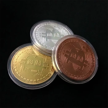 50gab 40mm*1.5 mm Radošo Suvenīru Zelta Pārklājumu Bitcoin Kolekcionējamus Dāvanu Mākslas Kolekcija Fiziskā Zelta Piemiņas Monētas Kopija