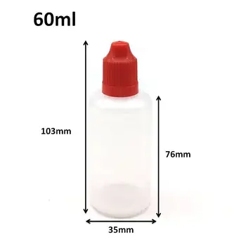50gab 60ml Plastmasas Pudeles Pilinātāju Tukšs 60CC Adatu Vail Ar bērnu aizsardzībai paredzētām Klp Un Garu, Tievu Padoms