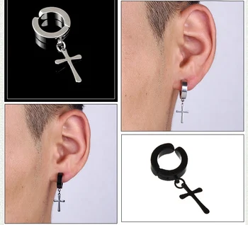 50gab-Nē auss caurums auskaru pāri auskaru tērauda, titāna auskars tautas stilā melnā korejiešu versiju modes auskars