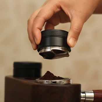 51/53/58mm Regulējams 304Stainless Tērauda Kafijas Espresso Aizskart Macaron Izliekta Četru Stūru Nogāzes Pamatnes Vītne Izplatīšanas Instrumenti
