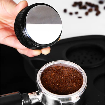 51/53/58mm Regulējams 304Stainless Tērauda Kafijas Espresso Aizskart Macaron Izliekta Četru Stūru Nogāzes Pamatnes Vītne Izplatīšanas Instrumenti