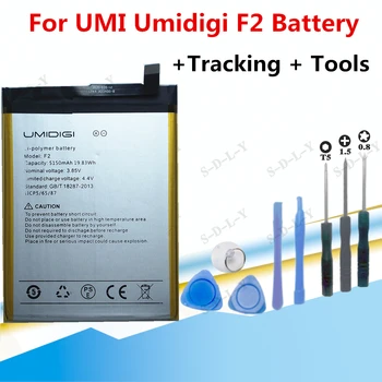 5150mAh Par UMI Umidigi F2 Akumulatora Bateria AKKU Augstas Kvalitātes Rezerves Akumulatoru Umidigi F 2 Mobilais Tālrunis +Izsekošanas + Instrumenti